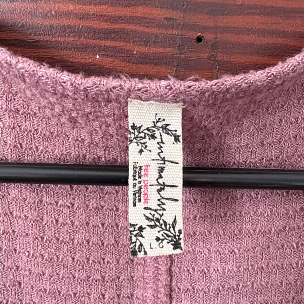 Intimately Free People Waffle Henley size Large - Picture 2 of 5